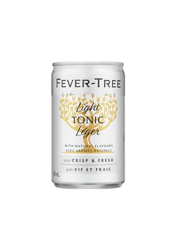 Fever-Tree Light Tonic Water Cans, 5.07 Fl Oz (Pack of 24), Lower in Calories, No Artificial Sweeteners, Flavorings or Preservatives (Packaging may vary)