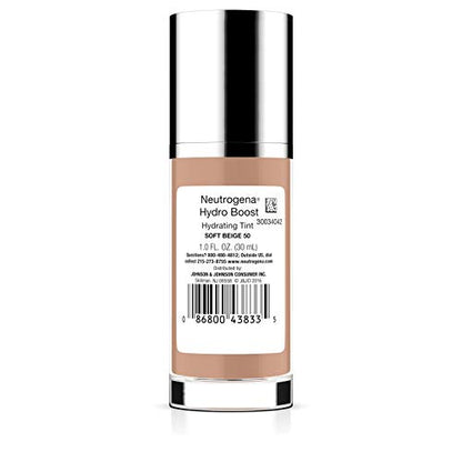 Neutrogena Hydro Boost Hydrating Tint with Hyaluronic Acid, Lightweight Water Gel Formula, Moisturizing, Oil-Free & Non-Comedogenic Liquid Foundation Makeup, 20 Natural Ivory, 1.0 fl. oz