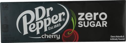 Dr Pepper Zero Strawberries and Cream Soda, 12 fl oz cans, 12 Pack