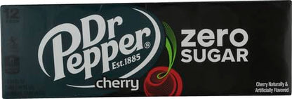 Dr Pepper Zero Strawberries and Cream Soda, 12 fl oz cans, 12 Pack