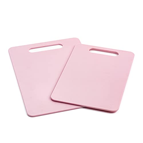 GreenLife 2 Piece Cutting Board Kitchen Set, Dishwasher Safe, Extra Durable, Soft Pink