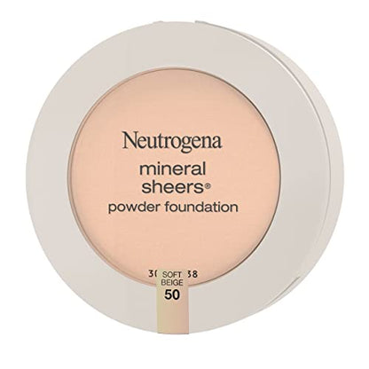 Neutrogena Mineral Sheers Compact Powder Foundation, Lightweight & Oil-Free Mineral Foundation, Fragrance-Free, Nude 40,.34 oz