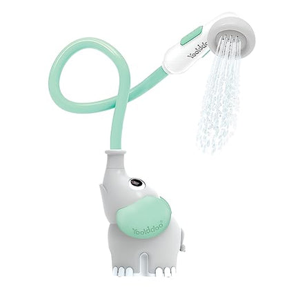 Yookidoo Baby Bath Shower Head - Elephant Water Pump with Trunk Spout Rinser - Control Water Flow from 2 Elephant Trunk Knobs for Maximum Fun in Tub or Sink for Newborn Babies