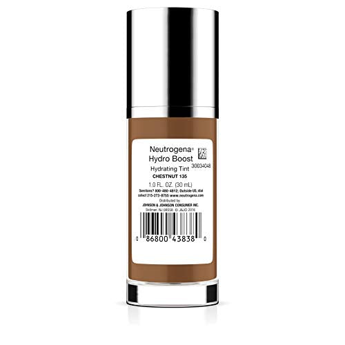 Neutrogena Hydro Boost Hydrating Tint with Hyaluronic Acid, Lightweight Water Gel Formula, Moisturizing, Oil-Free & Non-Comedogenic Liquid Foundation Makeup, 20 Natural Ivory, 1.0 fl. oz