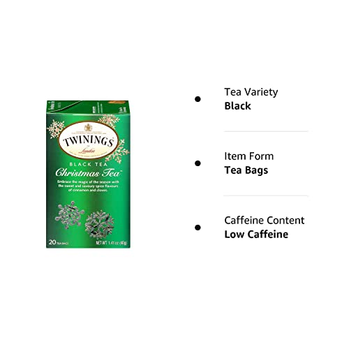 Twinings English Breakfast Black Tea, 100 Individually Wrapped Tea Bags, Smooth, Flavourful, Robust, Caffeinated, Enjoy Hot or Iced