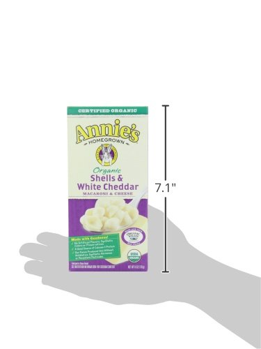 Annie's White Cheddar Shells Macaroni and Cheese with Organic Pasta, 6 oz (Pack of 12)