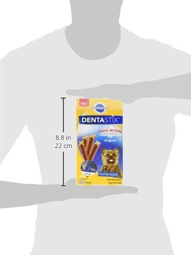 PEDIGREE DENTASTIX Dual Flavor Small Dog Dental Treats, Bacon & Chicken Flavors Dental Bones, 5.08 oz. Pack (24 Treats)