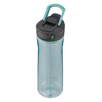 Contigo AUTOSEAL Cortland 24oz Water Bottle, BPA-Free Plastic, Spill, Leak-Proof Lid, and Carry Handle, Dishwasher Safe, Spirulina, 24 Ounce (Pack of 1)