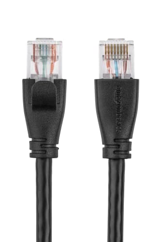 Amazon Basics RJ45 Cat-6 Ethernet Patch Cable, 1Gpbs Transfer Speed, Gold-Plated Connectors, 25 Foot (7.6 Meters), Black