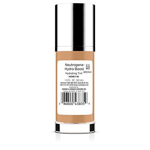 Neutrogena Hydro Boost Hydrating Tint with Hyaluronic Acid, Lightweight Water Gel Formula, Moisturizing, Oil-Free & Non-Comedogenic Liquid Foundation Makeup, 20 Natural Ivory, 1.0 fl. oz