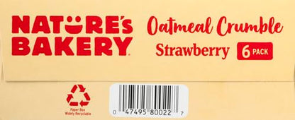 Nature's Bakery Oatmeal Crumble Strawberry Bars, 1.41 Oz, 6 Ct