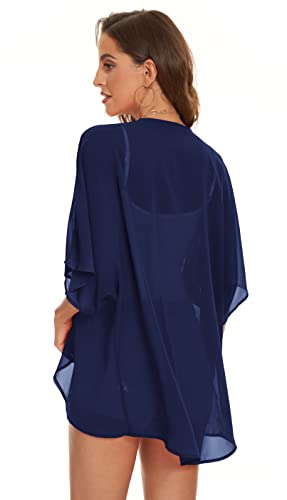 Womens Kimono Beach Cover Up Chiffon Cardigan Floral Tops Loose Capes