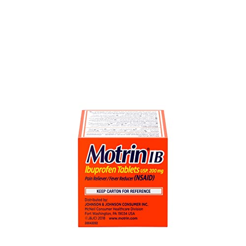 Motrin IB, Ibuprofen 200mg Tablets, Pain Reliever & Fever Reducer for Muscular Aches, Headache, Backache, Menstrual Cramps & Minor Arthritis Pain, NSAID, 225 Ct