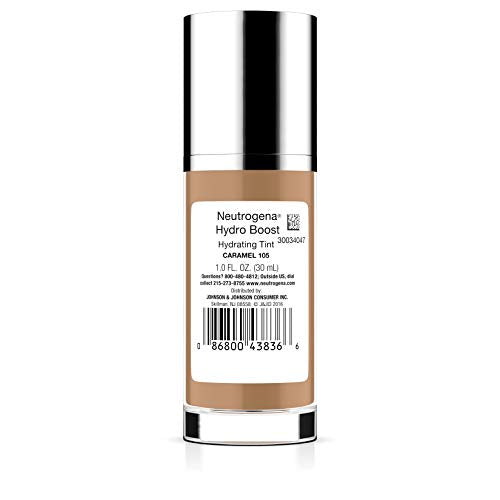 Neutrogena Hydro Boost Hydrating Tint with Hyaluronic Acid, Lightweight Water Gel Formula, Moisturizing, Oil-Free & Non-Comedogenic Liquid Foundation Makeup, 20 Natural Ivory, 1.0 fl. oz