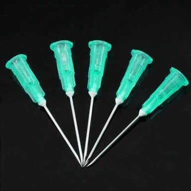 100 Pack 18Ga 1 Inch Sterile Disposable Injection Needle with Cap for Scientific and Industrial Dispensing Needl Accessories