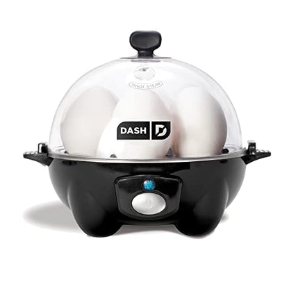 DASH Rapid Egg Cooker: 6 Egg Capacity Electric Egg Cooker for Hard Boiled Eggs, Poached Eggs, Scrambled Eggs, or Omelets with Auto Shut Off Feature - Aqua, 5.5 Inch (DEC005AQ)