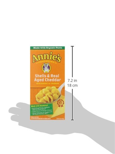 Annie's White Cheddar Shells Macaroni and Cheese with Organic Pasta, 6 oz (Pack of 12)