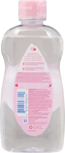 Johnson's Baby Oil, Pure Mineral Oil to Prevent Moisture Loss, Original 3 fl. oz