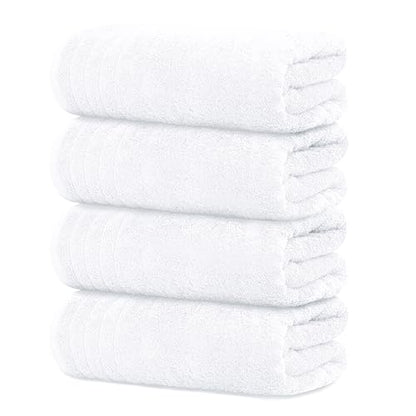 Tens Towels Large Bath Towels, 100% Cotton, 30 x 60 Inches Extra Large Bath Towels, Lighter Weight, Quicker to Dry, Super Absorbent, Perfect Bathroom Towels (Pack of 4)