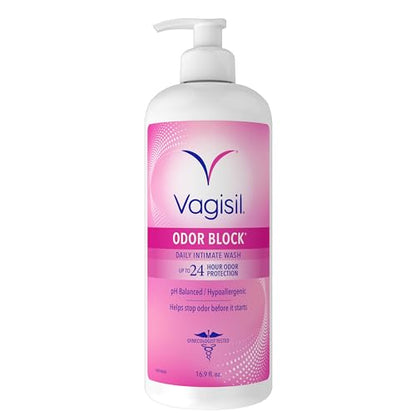 Vagisil Feminine Wash for Intimate Area Hygiene, Odor Block, Gynecologist Tested, Hypoallergenic, 12 oz, (Pack of 1)