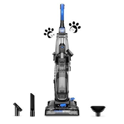 Eureka Lightweight Powerful Upright Vacuum Cleaner for Carpet and Hard Floor, PowerSpeed, New Model,Blue,black/New Model