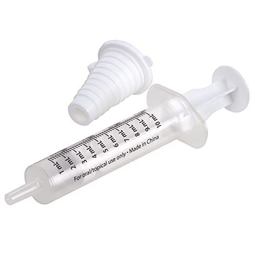 EZY DOSE Kids Baby Oral Syringe & Dispenser Calibrated for Liquid Medicine, Reduce Mess, Easy Way to Orally Administer Medication, 10 mL/2 TSP, Includes Bottle Adapter, Clear, BPA Free