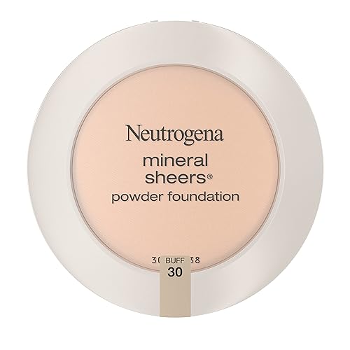 Neutrogena Mineral Sheers Compact Powder Foundation, Lightweight & Oil-Free Mineral Foundation, Fragrance-Free, Nude 40,.34 oz