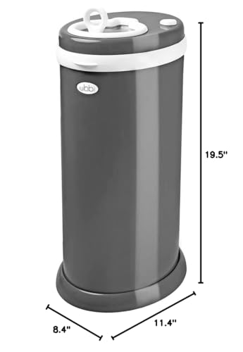 Ubbi Steel Diaper Pail, Odor Locking, No Special Bag Required, Award-Winning, Registry Must-Have, White