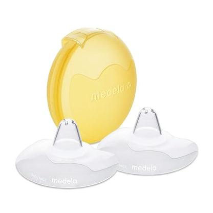 Medela Contact Nipple Shield for Breastfeeding, 20mm Small Nippleshield, For Latch Difficulties or Flat or Inverted Nipples, 2 Count with Carrying Case, Made Without BPA