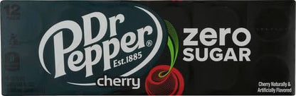 Dr Pepper Zero Strawberries and Cream Soda, 12 fl oz cans, 12 Pack