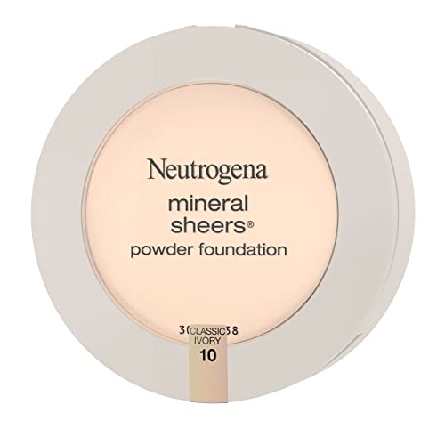 Neutrogena Mineral Sheers Compact Powder Foundation, Lightweight & Oil-Free Mineral Foundation, Fragrance-Free, Nude 40,.34 oz