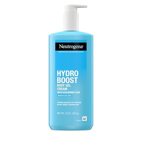 Neutrogena Hydro Boost Body Gel Cream, Hydrating Body Lotion with Hyaluronic Acid for Normal to Dry Skin, Lightweight Fragrance-Free Hyaluronic Acid Moisturizer, 16 OZ