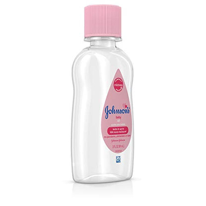 Johnson's Baby Oil, Pure Mineral Oil to Prevent Moisture Loss, Original 3 fl. oz