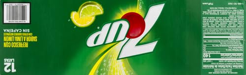 7UP Zero Sugar Lemon Lime Soda, 12 fl oz cans (Pack of 12)