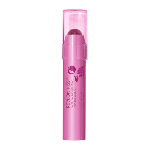 Revlon Lip Balm, Kiss Tinted Lip Balm, Face Makeup with Lasting Hydration, SPF 20, Infused with Natural Fruit Oils, 030 Sweet Cherry, 0.09 Oz