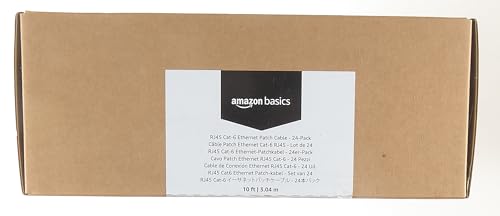 Amazon Basics RJ45 Cat-6 Ethernet Patch Cable, 1Gpbs Transfer Speed, Gold-Plated Connectors, 25 Foot (7.6 Meters), Black