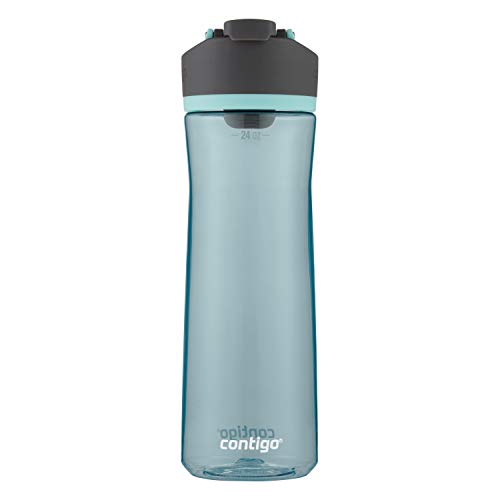 Contigo AUTOSEAL Cortland 24oz Water Bottle, BPA-Free Plastic, Spill, Leak-Proof Lid, and Carry Handle, Dishwasher Safe, Spirulina, 24 Ounce (Pack of 1)