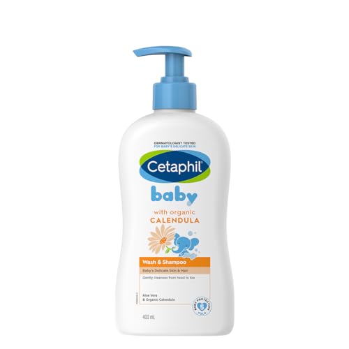 Cetaphil Baby Shampoo and Body Wash with Organic Calendula, Tear Free, Hypoallergenic, Ideal for Everyday Use, Dermatologist Tested, 7.8oz