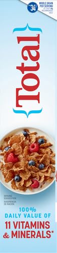 Total Breakfast Cereal, 100% Daily Value of 11 Vitamins & Minerals, Whole Grain Cereal, 16 oz