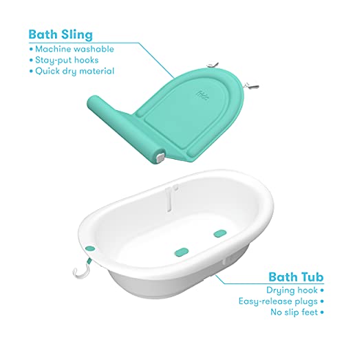 Frida Baby 4-in-1 Grow-with-Me Baby Bathtub, Baby Tub for Newborns to Toddler with Removable Bath Seat & Backrest for Bath Support in Tub