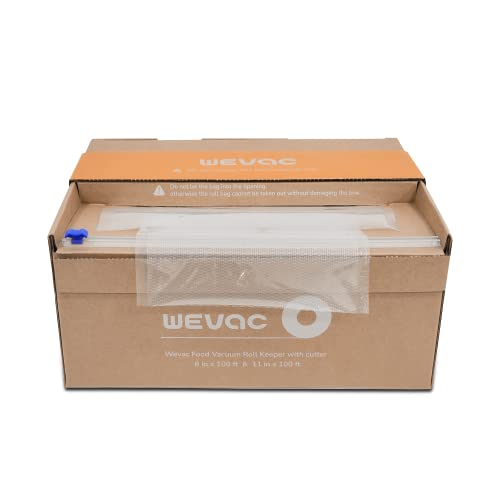 Wevac 11” x 150’ Food Vacuum Seal Roll Keeper with Cutter, Ideal Vacuum Sealer Bags for Food Saver, BPA Free, Commercial Grade, Great for Storage, Meal prep and Sous Vide