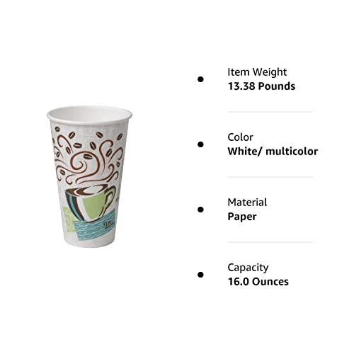 Dixie PerfecTouch 12 Oz Insulated Paper Hot Coffee Cup by GP PRO (Georgia-Pacific), Coffee Haze, 5342DX, 500 Count (25 Cups Per Sleeve, 20 Sleeves Per Case)