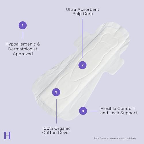 The Honey Pot Company - Herbal Postpartum Pads w/Wings - Infused w/Essential Oils for Cooling Effect, Organic Cotton Cover, & Ultra-Absorbent - Postpartum Essentials to fill your Postpartum Kit - 12ct