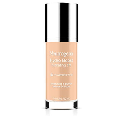 Neutrogena Hydro Boost Hydrating Tint with Hyaluronic Acid, Lightweight Water Gel Formula, Moisturizing, Oil-Free & Non-Comedogenic Liquid Foundation Makeup, 20 Natural Ivory, 1.0 fl. oz