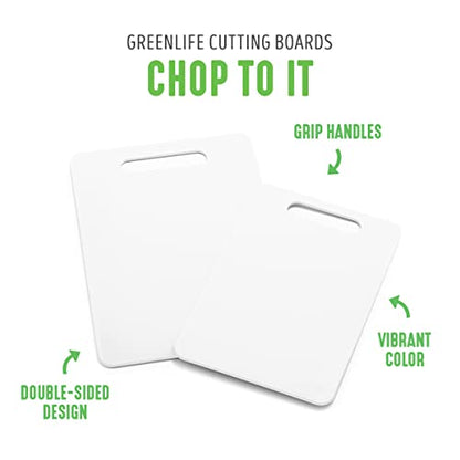 GreenLife 2 Piece Cutting Board Kitchen Set, Dishwasher Safe, Extra Durable, Soft Pink