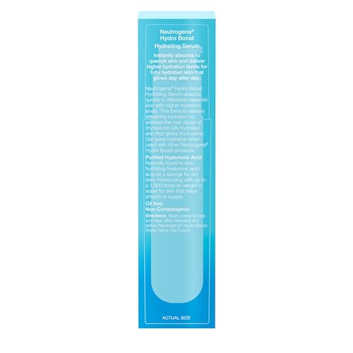 Neutrogena Hydro Boost Hydrating Hyaluronic Acid Serum, Oil-Free and Non-Comedogenic Formula for Glowing Complexion, 1 fl. oz