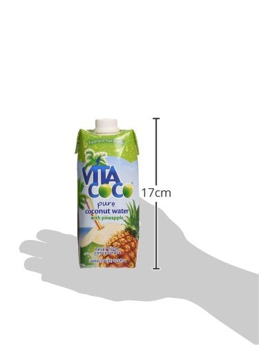 Vita Coco Coconut Water Naturally Hydrating Electrolyte Drink Smart Alternative to Coffee Soda and Sports Drinks Gluten Free, Pineapple, 16.9 Fl Oz (Pack of 12), 202.8 Fl Oz