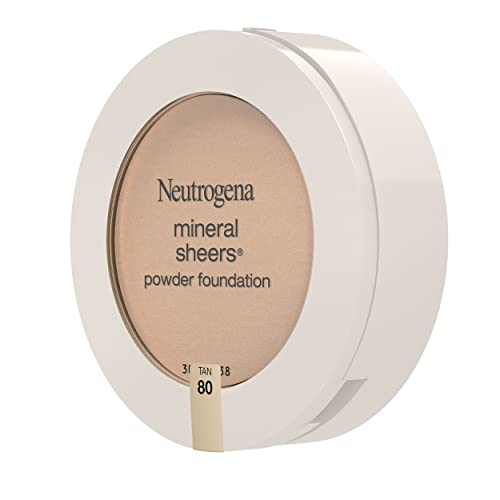 Neutrogena Mineral Sheers Compact Powder Foundation, Lightweight & Oil-Free Mineral Foundation, Fragrance-Free, Nude 40,.34 oz