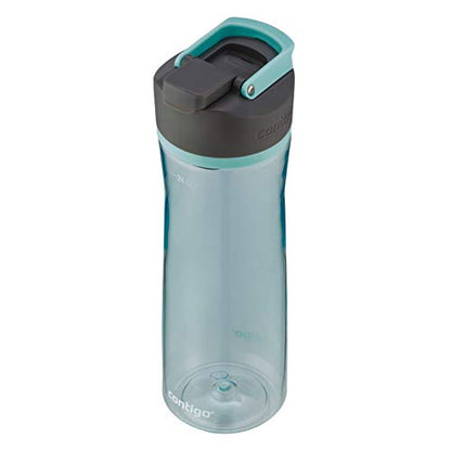 Contigo AUTOSEAL Cortland 24oz Water Bottle, BPA-Free Plastic, Spill, Leak-Proof Lid, and Carry Handle, Dishwasher Safe, Spirulina, 24 Ounce (Pack of 1)