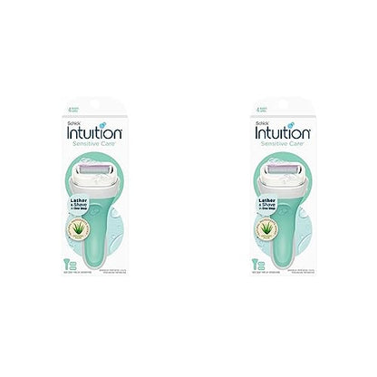 Schick Intuition Razors for Women with Sensitive Skin | 1 Razor & 2 Intuition Razor Blades Refill with Organic Aloe